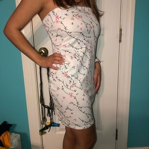 Strapless Floral Dress